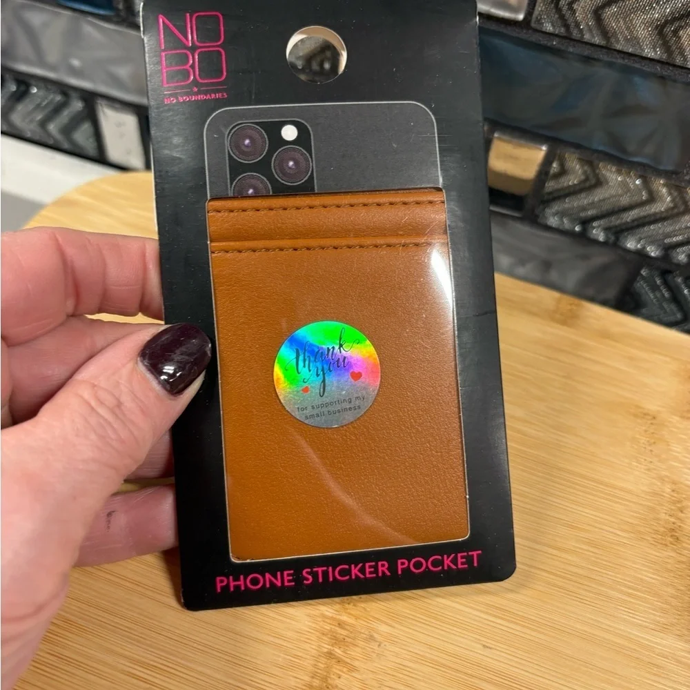 NOBO Brown Phone Sticker Pocket